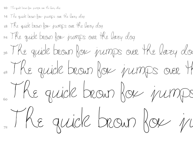 Mary's Handwriting font waterfall